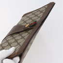 GUCCI GG Supreme Web Sherry Line Clutch Bag PVC Beige Red 156 01 033 Auth 146257-5