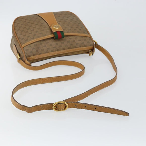 GUCCI Micro GG Supreme Web Sherry Line Bag PVC Beige Gold 89 02 032 Auth 146259