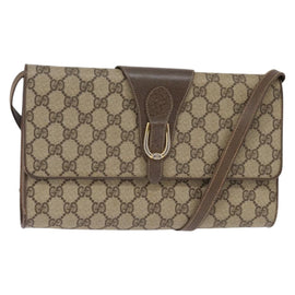 GUCCI GG Supreme Shoulder Bag PVC Beige Gold 94 02 050 Auth 146260