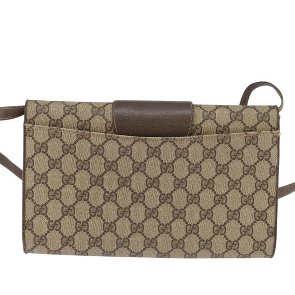 GUCCI GG Supreme Shoulder Bag PVC Beige Gold 94 02 050 Auth 146260