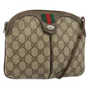 GUCCI GG Supreme Web Sherry Line Bag PVC Beige Gold 904 02 047 Auth 146261-1
