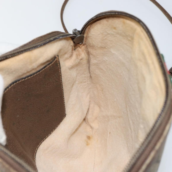 GUCCI GG Supreme Web Sherry Line Bag PVC Beige Gold 904 02 047 Auth 146261