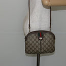 GUCCI GG Supreme Web Sherry Line Bag PVC Beige Gold 904 02 047 Auth 146261-21