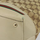 GUCCI GG Canvas Web Sherry Line Pretty Bag Beige Gold 257064 Auth 146262-8