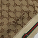 GUCCI GG Canvas Web Sherry Line Pretty Bag Beige Gold 257064 Auth 146262-9