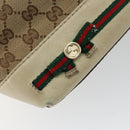 GUCCI GG Canvas Web Sherry Line Pretty Bag Beige Gold 257064 Auth 146262-18
