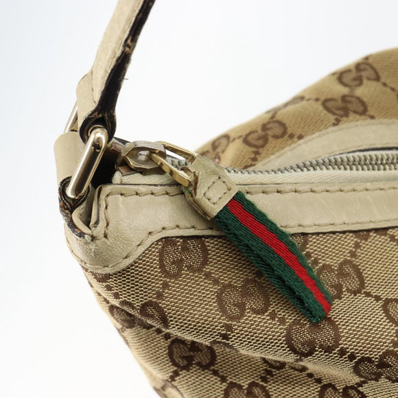 GUCCI GG Canvas Web Sherry Line Pretty Bag Beige Gold 257064 Auth 146262