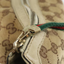 GUCCI GG Canvas Web Sherry Line Pretty Bag Beige Gold 257064 Auth 146262-10