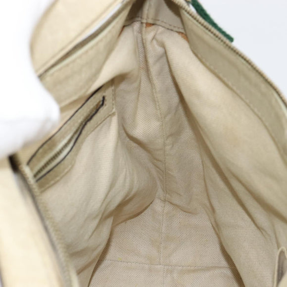 GUCCI GG Canvas Web Sherry Line Pretty Bag Beige Gold 257064 Auth 146262