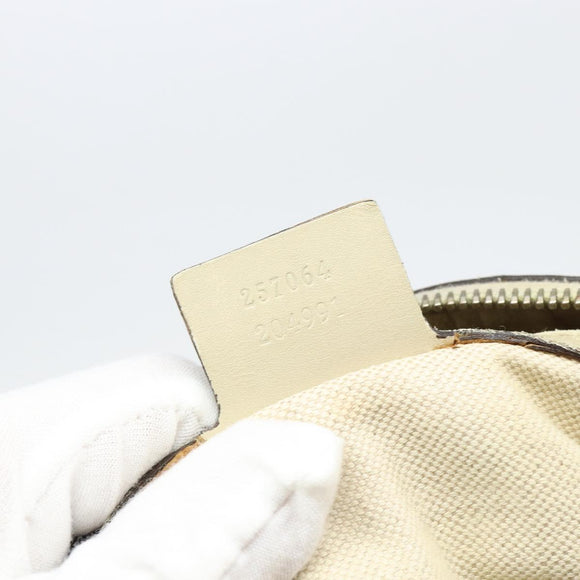 GUCCI GG Canvas Web Sherry Line Pretty Bag Beige Gold 257064 Auth 146262