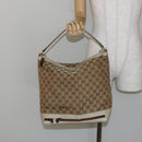 GUCCI GG Canvas Web Sherry Line Pretty Bag Beige Gold 257064 Auth 146262-24