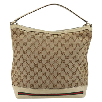 GUCCI GG Canvas Web Sherry Line Pretty Bag Beige Gold 257064 Auth 146262 - 0