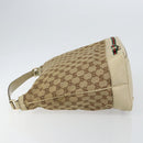 GUCCI GG Canvas Web Sherry Line Pretty Bag Beige Gold 257064 Auth 146262-4