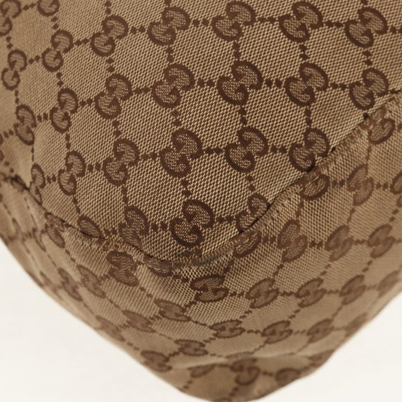 GUCCI GG Canvas Horsebit Tote Bag 2way Beige Gold 232949 Auth 146265