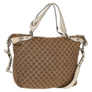 GUCCI GG Canvas Horsebit Tote Bag 2way Beige Gold 232949 Auth 146265-1