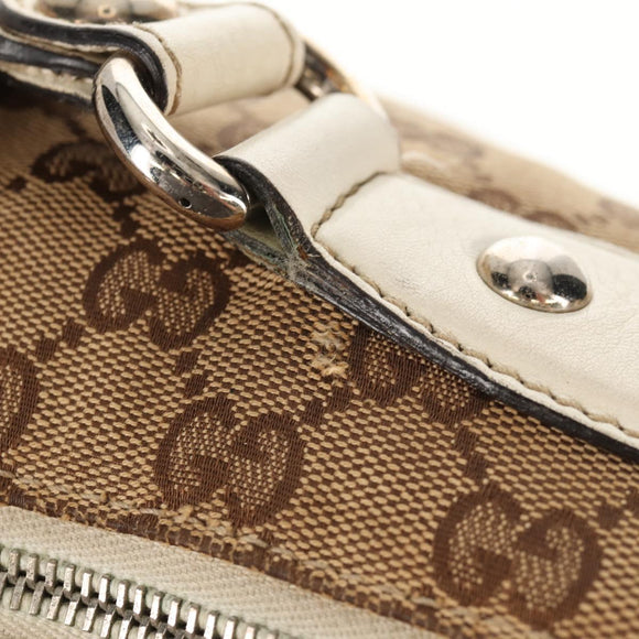 GUCCI GG Canvas Horsebit Tote Bag 2way Beige Gold 232949 Auth 146265