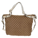GUCCI GG Canvas Horsebit Tote Bag 2way Beige Gold 232949 Auth 146265-13