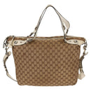 GUCCI GG Canvas Horsebit Tote Bag 2way Beige Gold 232949 Auth 146265-2