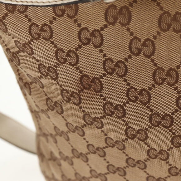 GUCCI GG Canvas Horsebit Tote Bag 2way Beige Gold 232949 Auth 146265