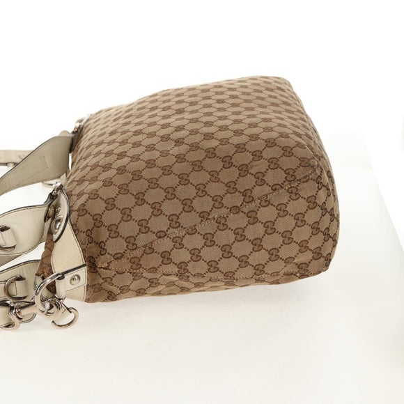 GUCCI GG Canvas Horsebit Tote Bag 2way Beige Gold 232949 Auth 146265