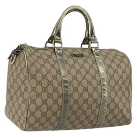 GUCCI GG Supreme Boston Bag PVC Beige Gold 193603 Auth 146267