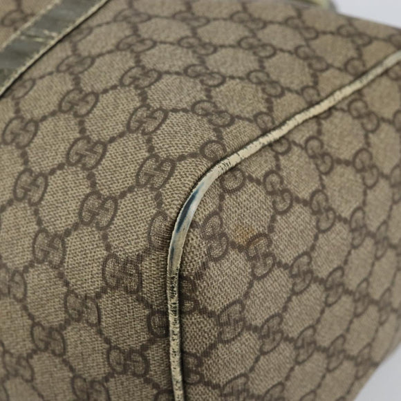 GUCCI GG Supreme Boston Bag PVC Beige Gold 193603 Auth 146267