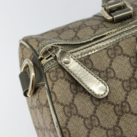 GUCCI GG Supreme Boston Bag PVC Beige Gold 193603 Auth 146267