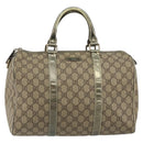 GUCCI GG Supreme Boston Bag PVC Beige Gold 193603 Auth 146267-2