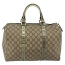 GUCCI GG Supreme Boston Bag PVC Beige Gold 193603 Auth 146267-3