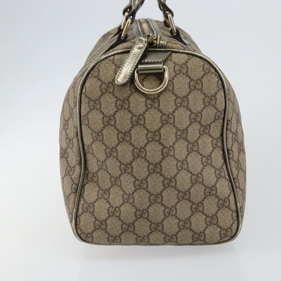 GUCCI GG Supreme Boston Bag PVC Beige Gold 193603 Auth 146267