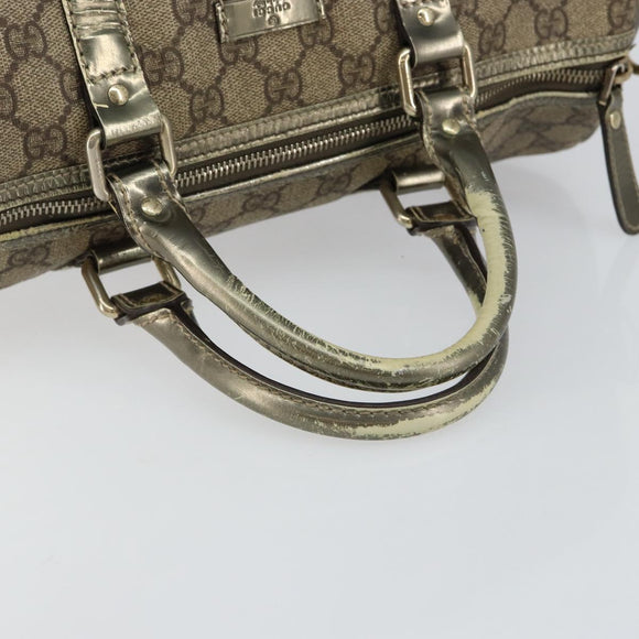 GUCCI GG Supreme Boston Bag PVC Beige Gold 193603 Auth 146267