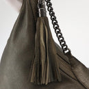 GUCCI Soho Ketting Schoudertas Leer Grijs 326706 Auth 146271-9