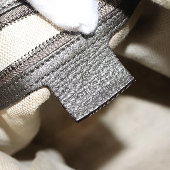 GUCCI Soho Chain Shoulder Bag Leather Gray 326706 Auth 146271