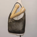 GUCCI Soho Chain Shoulder Bag Leather Gray 326706 Auth 146271-22