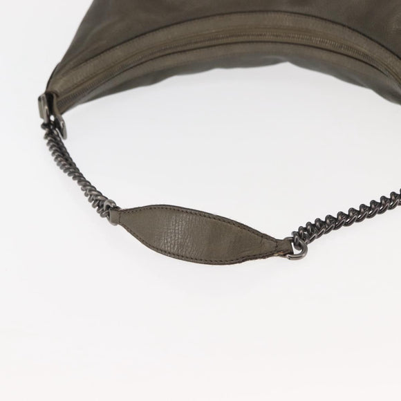 GUCCI Soho Chain Shoulder Bag Leather Gray 326706 Auth 146271