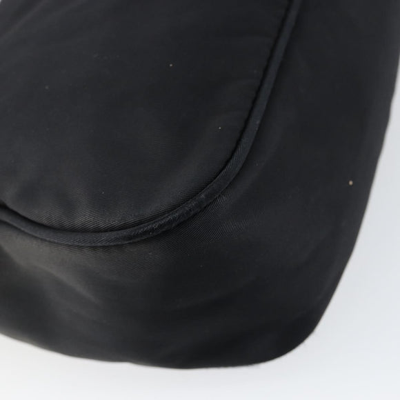 PRADA Hand Bag Nylon Black Silver Auth 146276