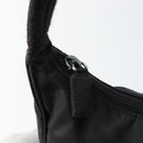 PRADA Hand Bag Nylon Black Silver Auth 146276-15