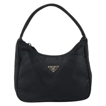 PRADA Hand Bag Nylon Black Silver Auth 146276 - 0