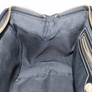 FENDI Pecan Canvas Hand Bag PVC Black Brown Auth 146279-20