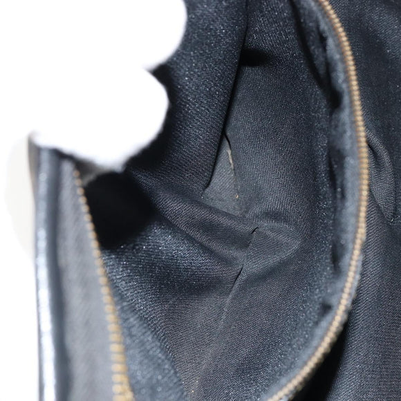 FENDI Pecan Canvas Hand Bag PVC Black Brown Auth 146279