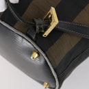 FENDI Pecan Canvas Backpack Brown Black Auth 146280-18