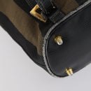 FENDI Pecan Canvas Backpack Brown Black Auth 146280-19