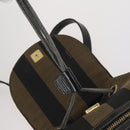 FENDI Pecan Canvas Backpack Brown Black Auth 146280-20