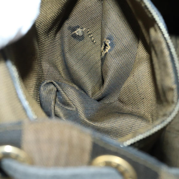 FENDI Pecan Canvas Backpack Brown Black Auth 146280