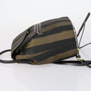 FENDI Pecan Canvas Backpack Brown Black Auth 146280-4
