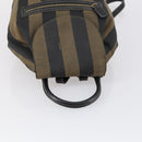 FENDI Pecan Canvas Backpack Brown Black Auth 146280-6