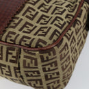 FENDI Zucchino Canvas Tote Bag Brown Gold Auth 146282-17