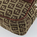 FENDI Zucchino Canvas Tote Bag Brown Gold Auth 146282-8