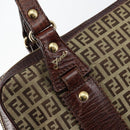 FENDI Zucchino Canvas Tote Bag Brown Gold Auth 146282-9