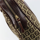 FENDI Zucchino Canvas Tote Bag Brown Gold Auth 146282-18